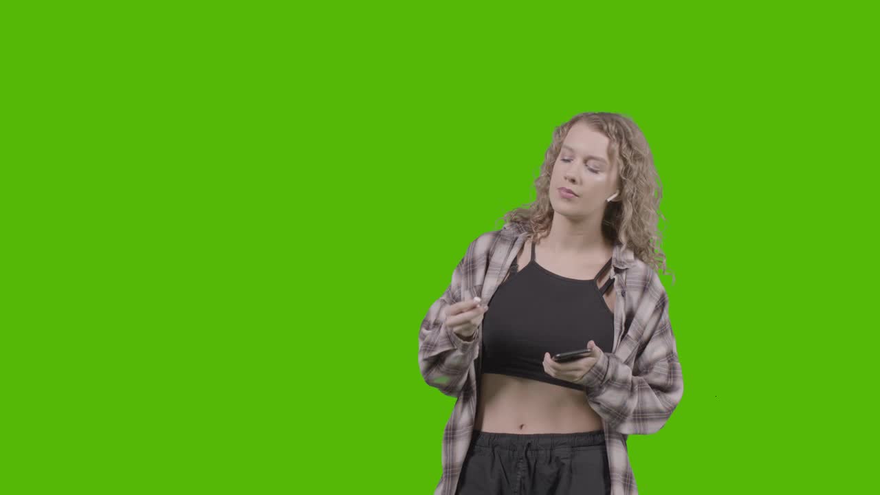 Dancing Girl on Green Screen preview