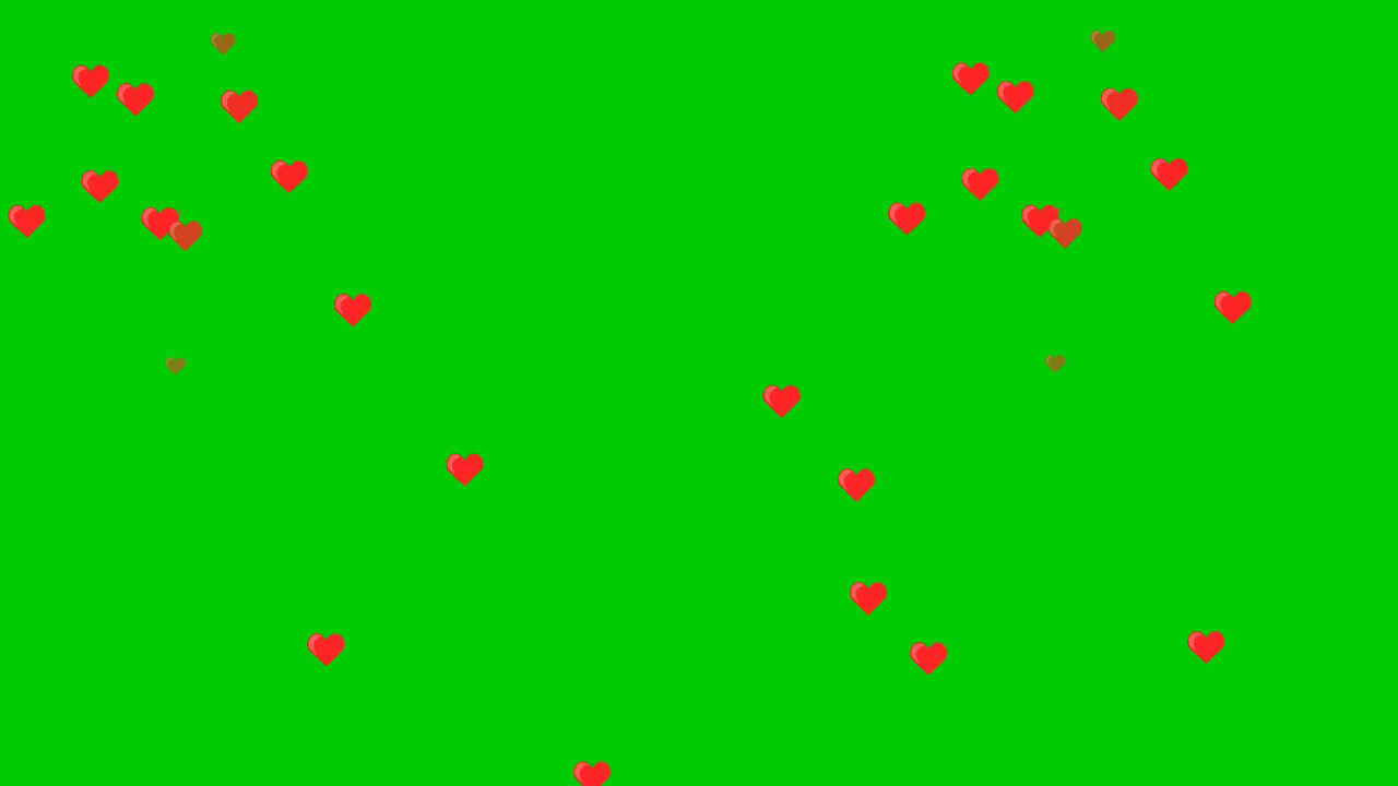 Dropping Heart Green Screen Video preview