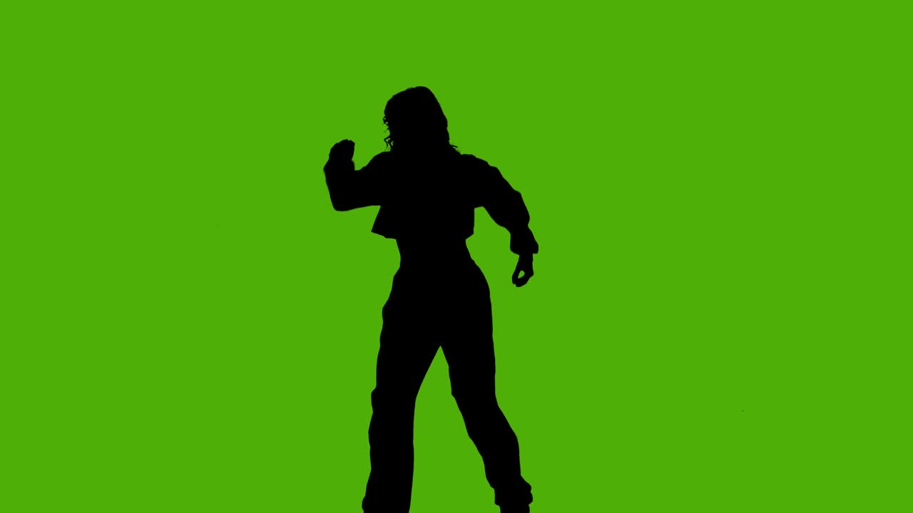Girl Shadow Dancing in Front of Green Screen preview