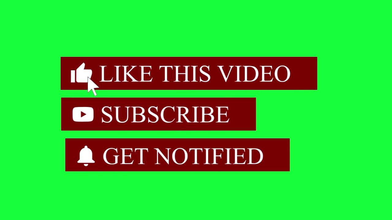 Like Subscribe and Notification Animated Green Screen preview