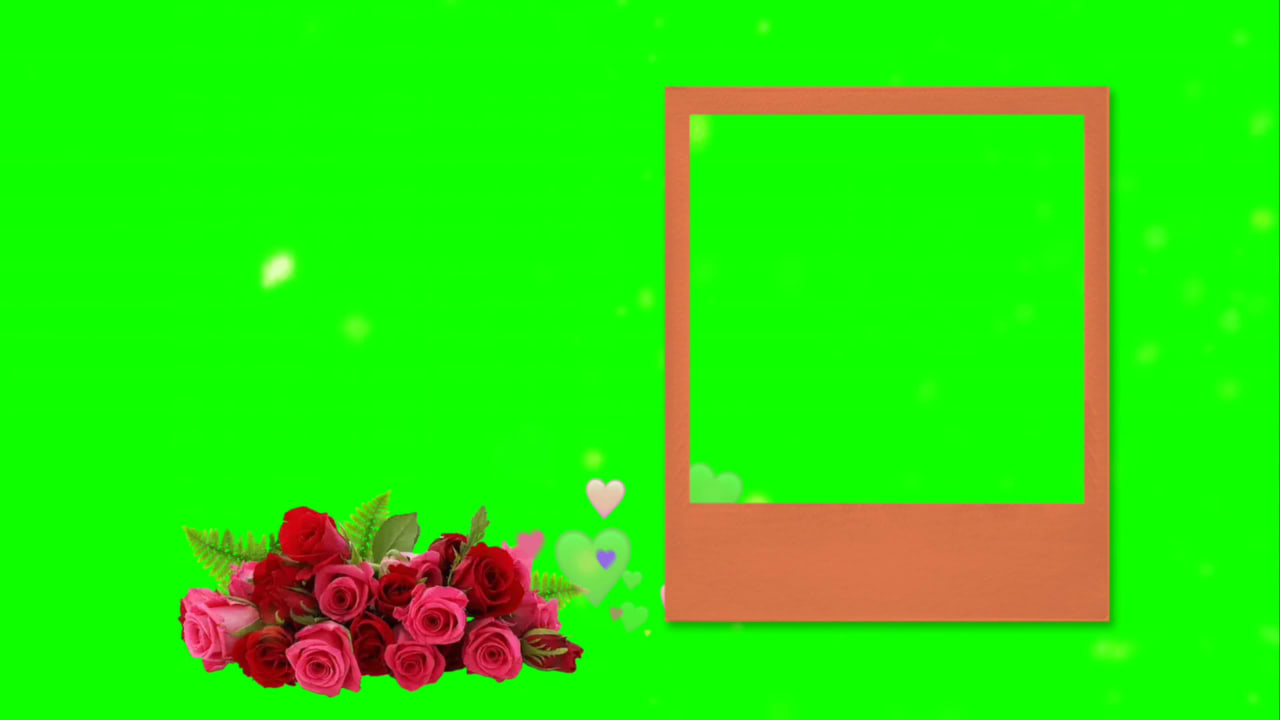 Love Frame on Green Screen preview
