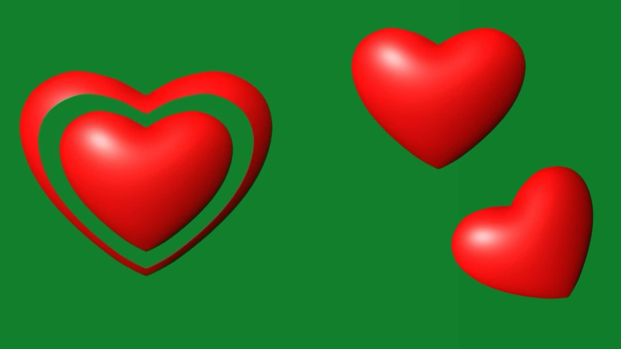 Love Hearts Free Green Screen preview
