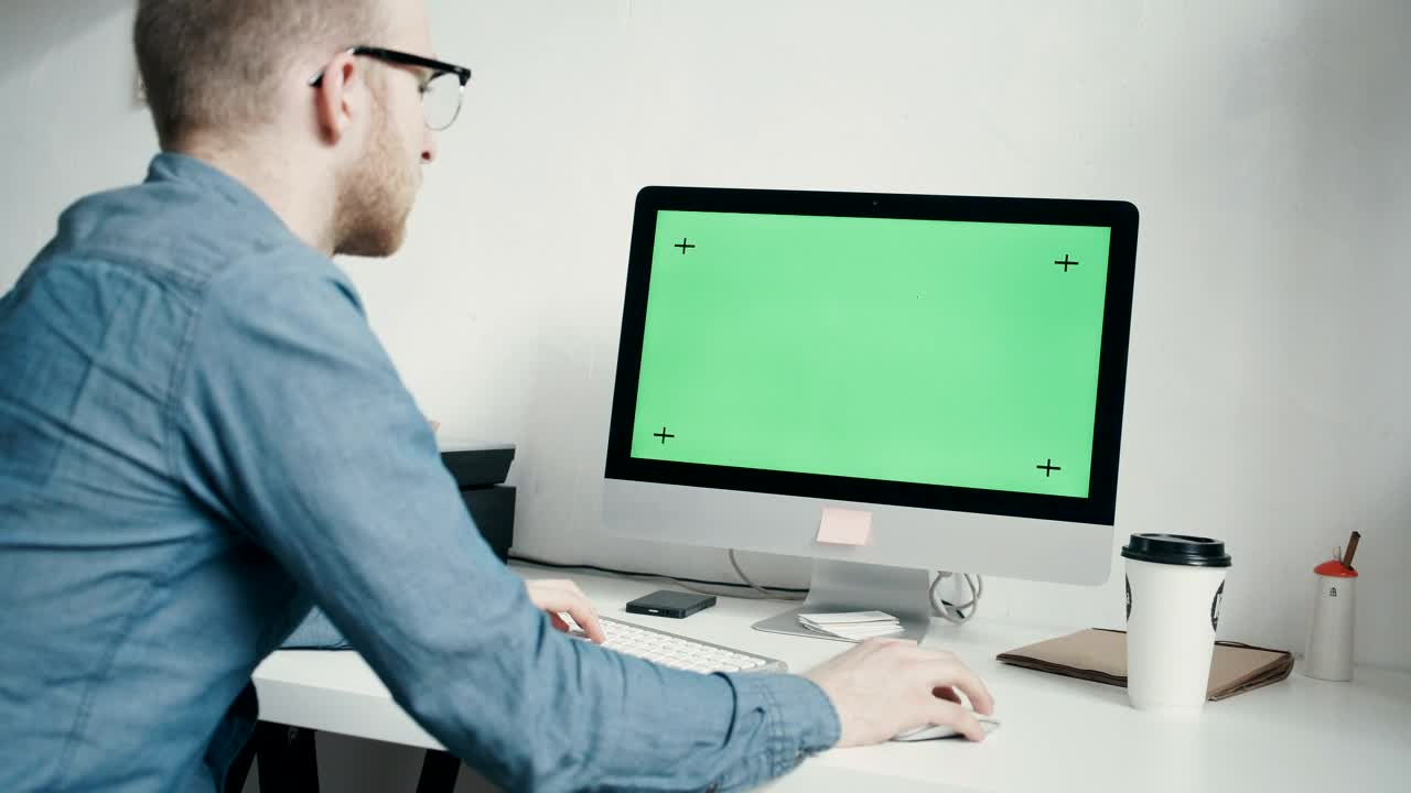 Man Working on Green Screen preview