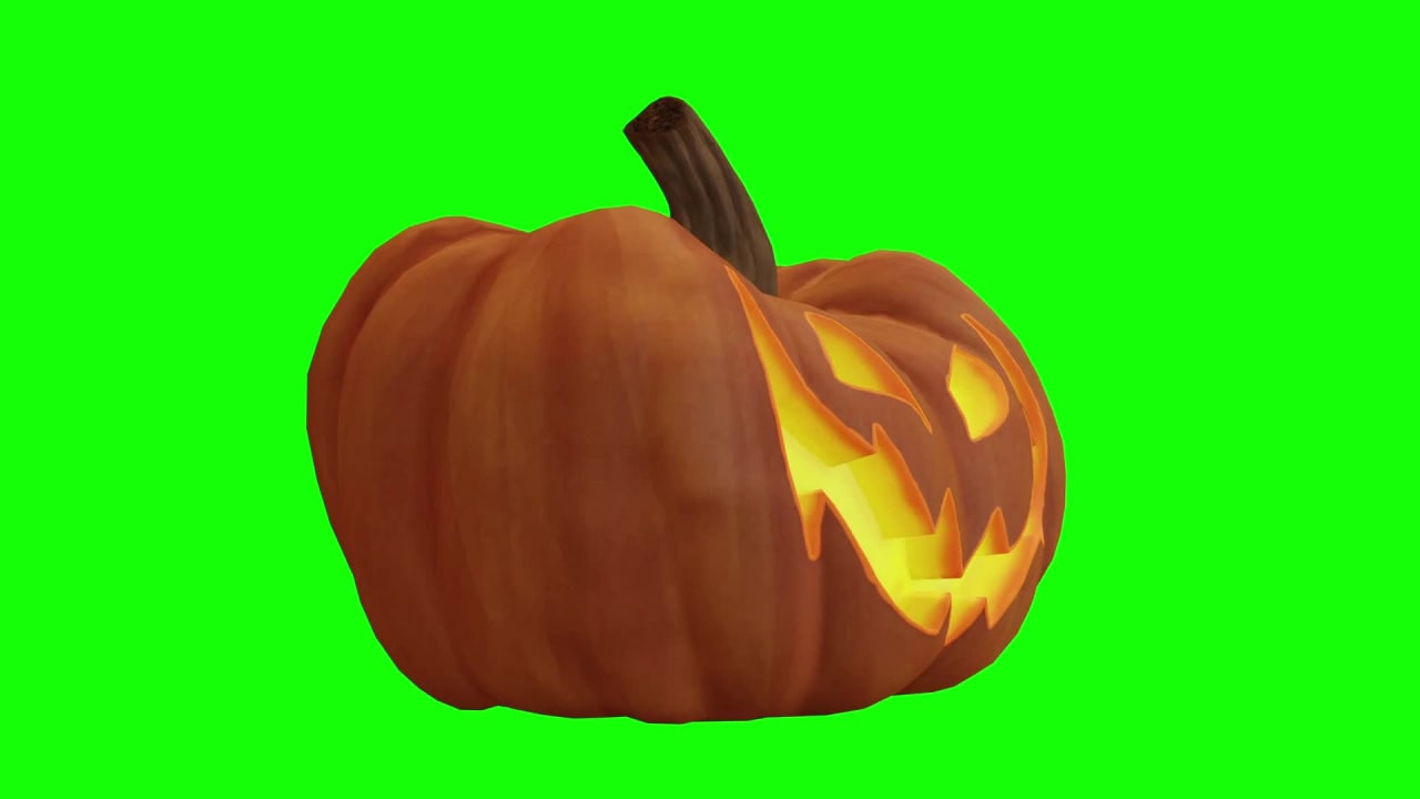 Pumpkin Rotating on Green Screen preview