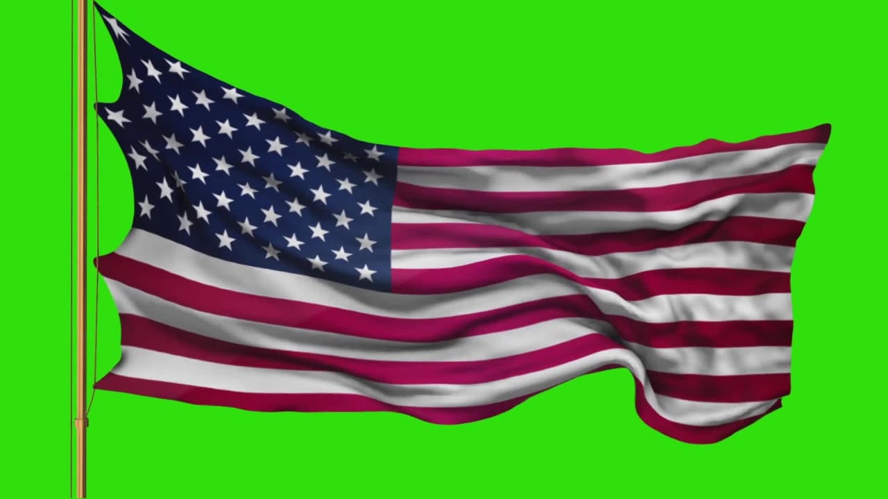 United States Flag Waving Free Green Screen preview