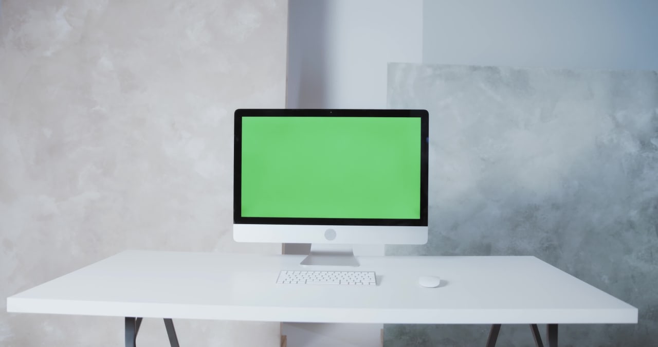 White Lcd Show Green Screen preview