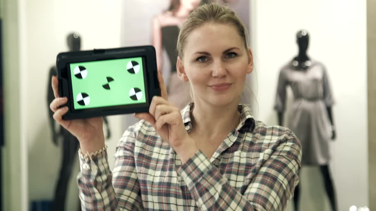 Women Showing Mobile Phone with Green Screen preview