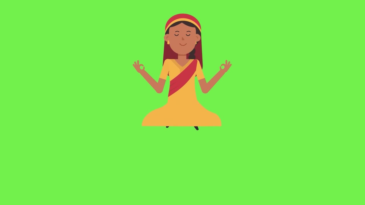 Yoga Animation of Girl Free Green Screen preview