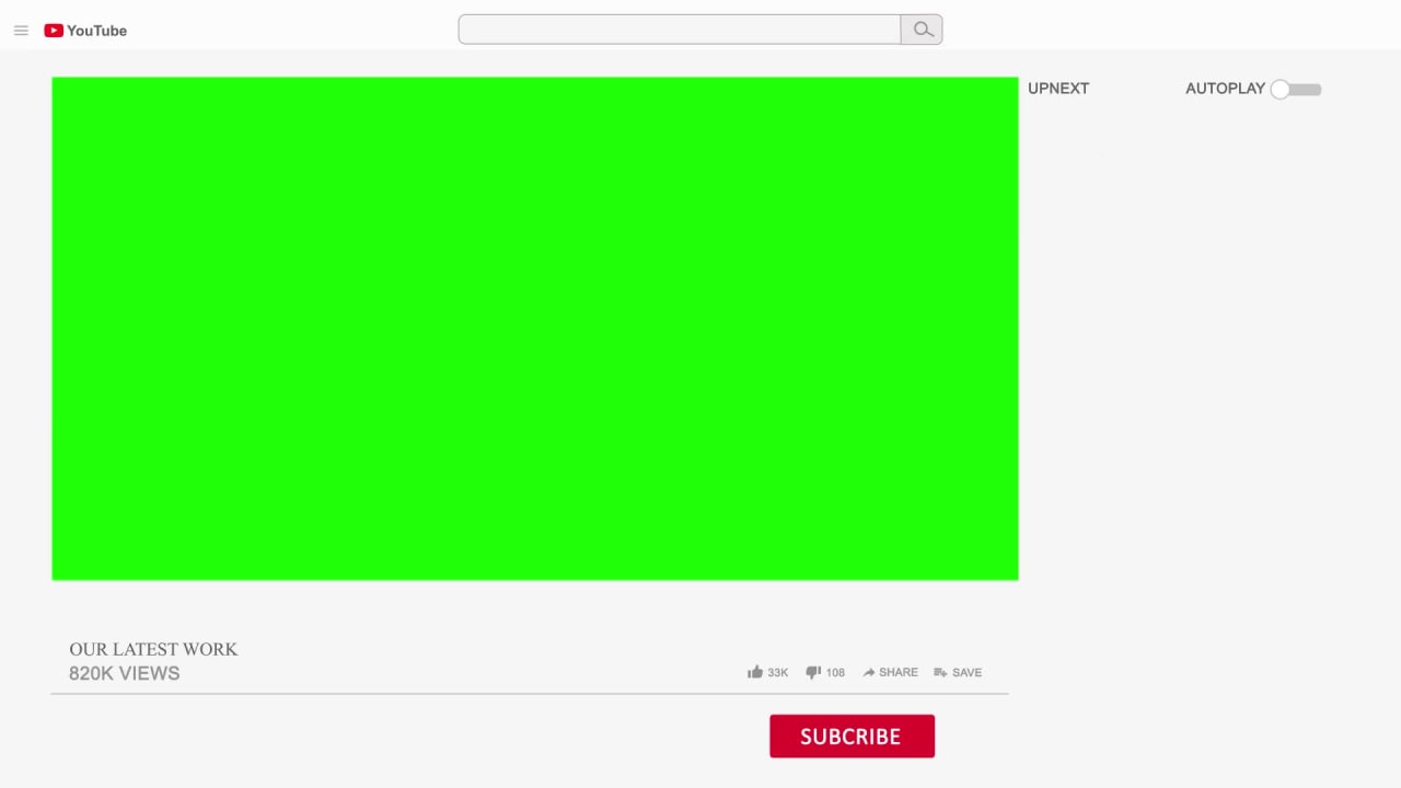 Youtube Screen on Green Screen preview