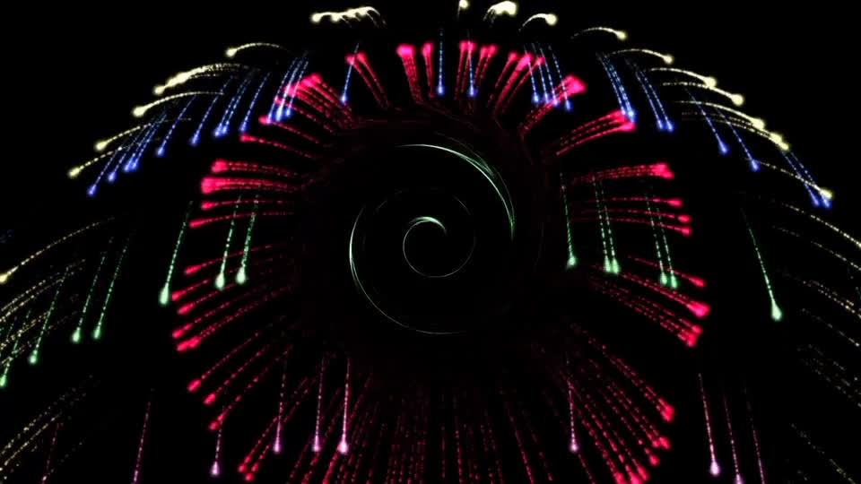 Beautiful rotating fireworks preview
