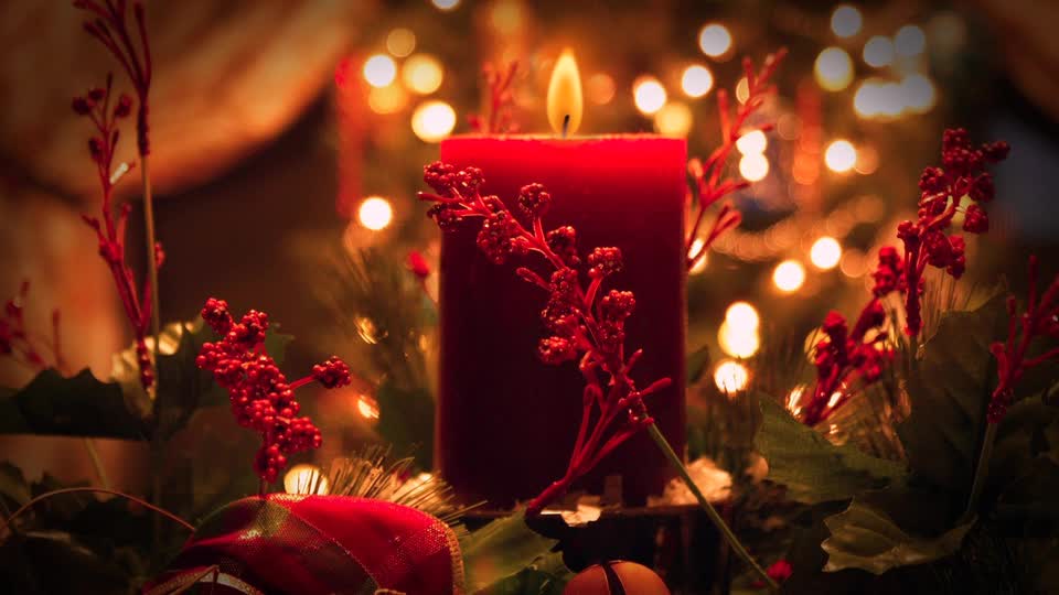 Beautiful stock footage of christmas candle preview