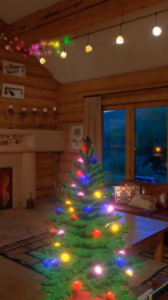Christmas rotating tree in the room preview
