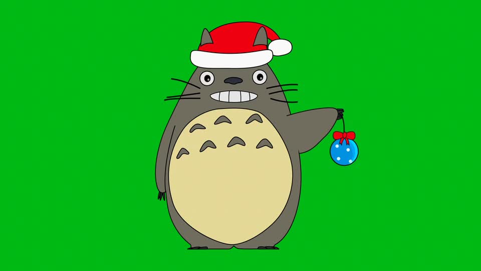 Green screen of animated snow man gift in hand preview