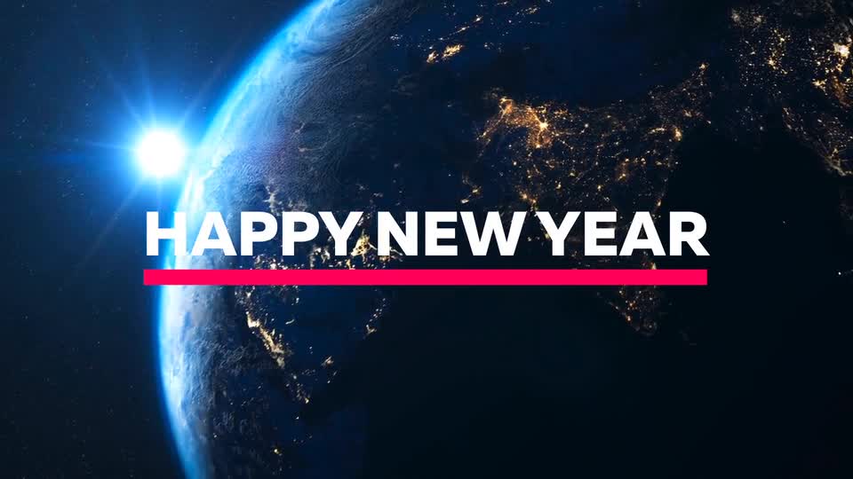 Happy new year and rotating earth preview