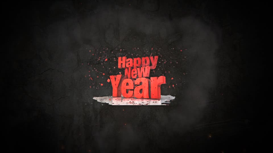 Happy new year with black background and red text preview