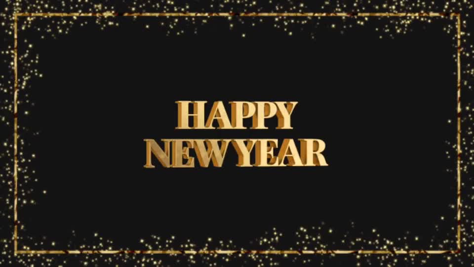 New year in rotating text with beautiful frame preview