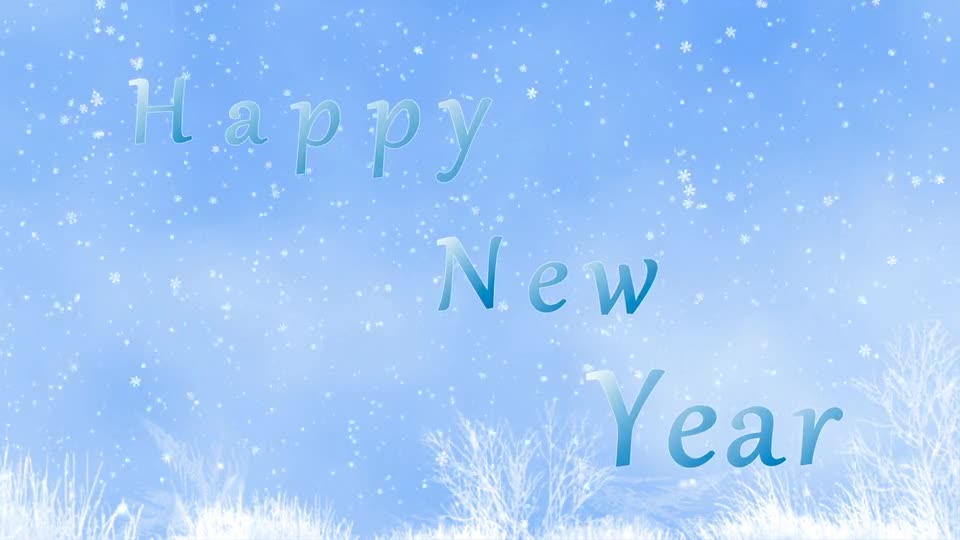 New year text video with snow preview