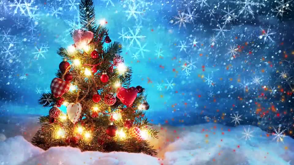 Stock footage of christmas tree and glowing ball preview