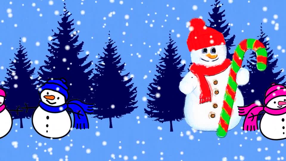 Stock footage of snow man in snow falling preview