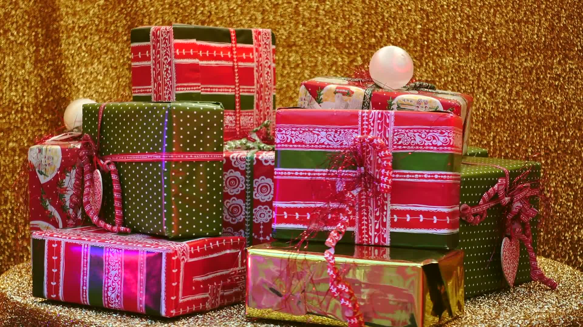 Stock footage of christmas gift on rotating wheel preview