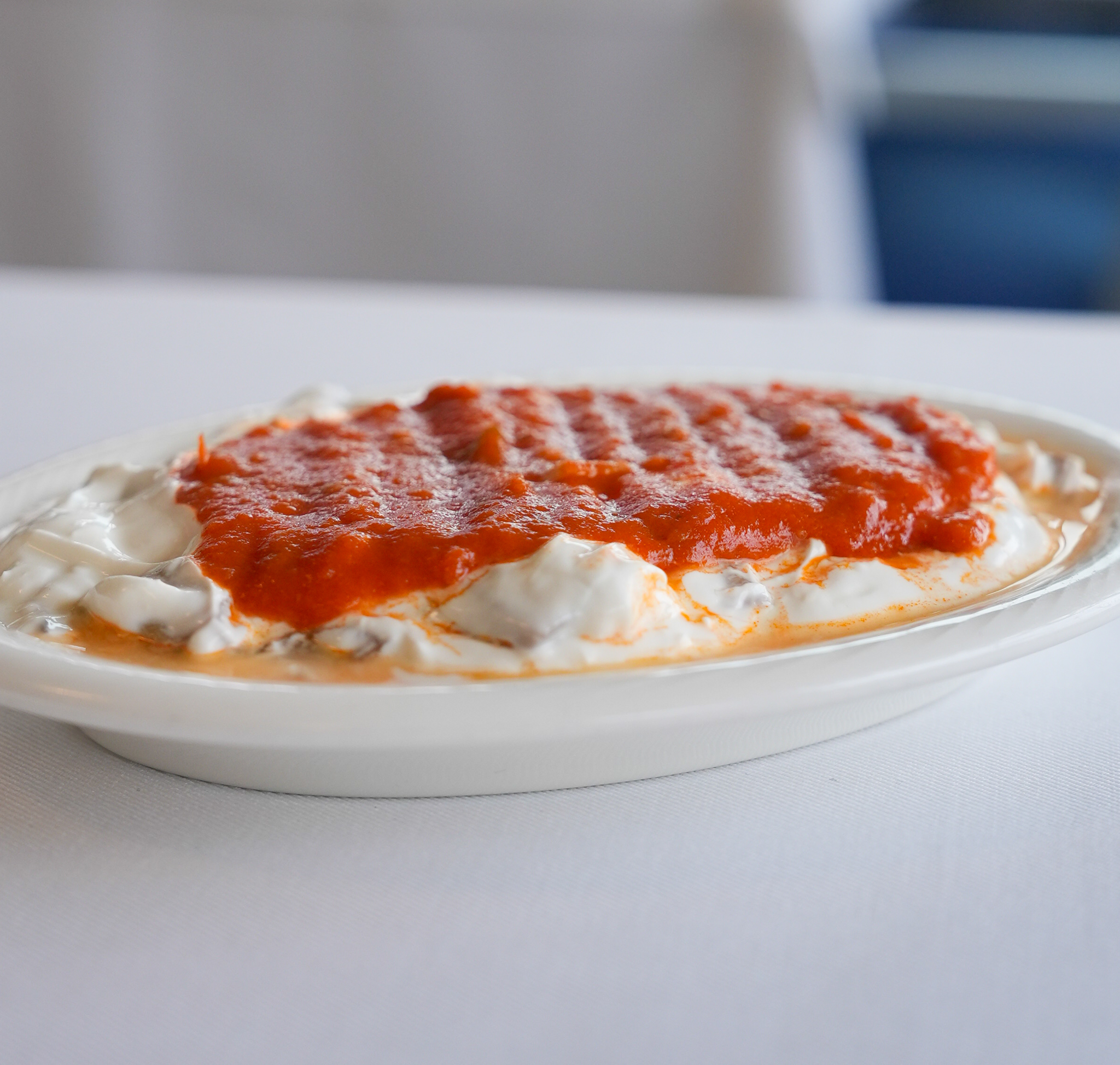 Fried Eggplant with tomata paste,Yoghurt and Garlic