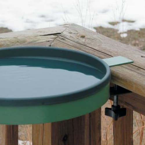 Close up of beautiful blue colored heayed bird bath