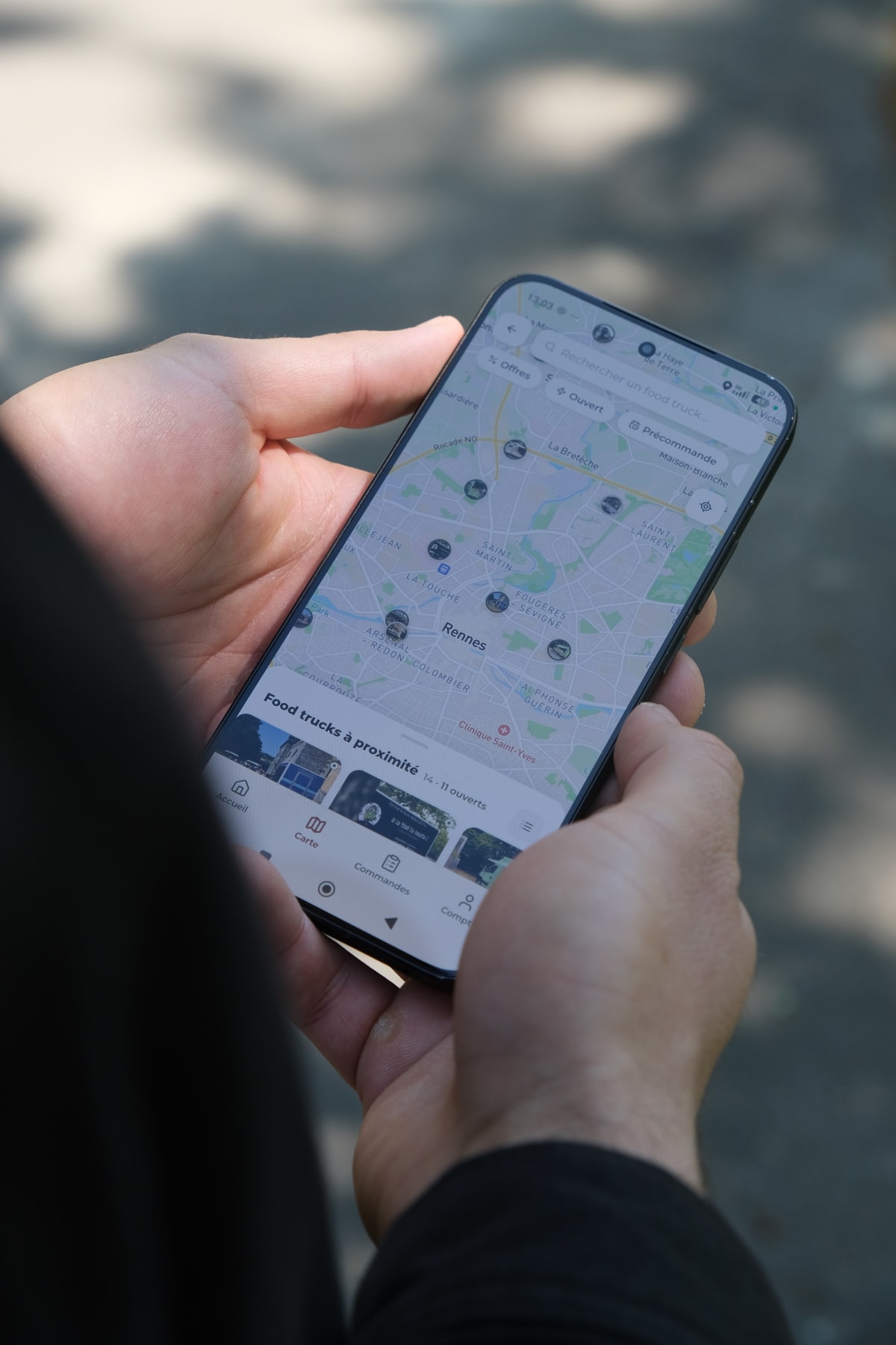 La carte des food trucks de Rennes en temps réel sur Truckons