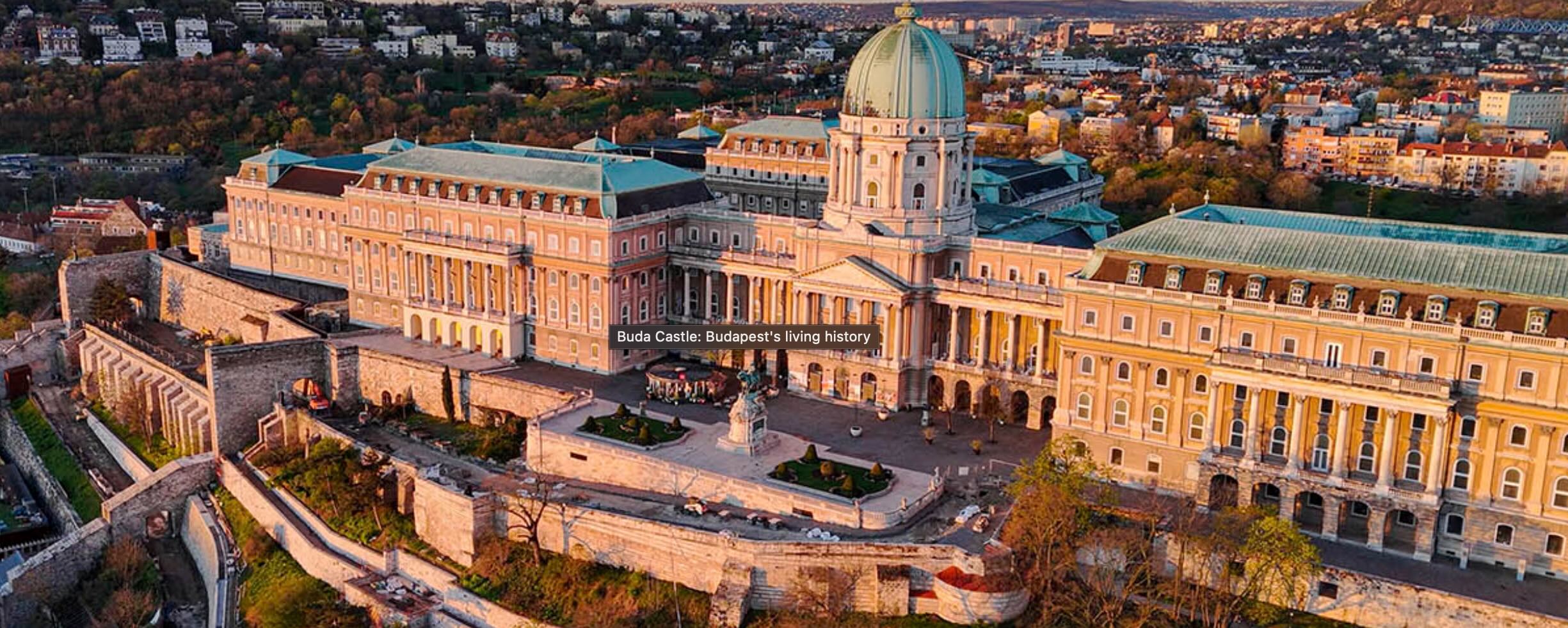 Buda Castle view from Danube private vessel Budapest