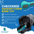 Checkered Squeaky Chew Bone Toy for Dog thumbnail 4