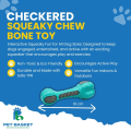 Checkered Squeaky Chew Bone Toy for Dog thumbnail 5