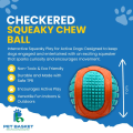 Checkered Squeaky Chew Ball Toy for Dog thumbnail 5