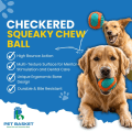 Checkered Squeaky Chew Ball Toy for Dog thumbnail 4