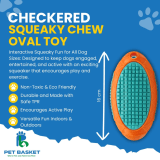 Checkered Squeaky Chew Oval Toy for Dog view 5