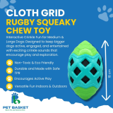 Cloth Grid Rugby Squeaky Chew Toy for Dog view 5