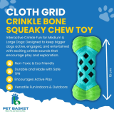 Cloth Grid Crinkle Bone Squeaky Chew Toy for Dog view 5