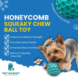 Honeycomb Squeaky Chew Ball Toy for Dog view 5