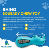 Rhino Squeaky Chew Toy for Dog view 5