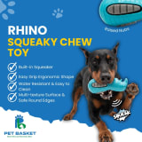 Rhino Squeaky Chew Toy for Dog view 4