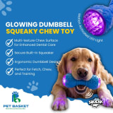 Glowing Dumbbell Squeaky Chew Toy for Dog view 5