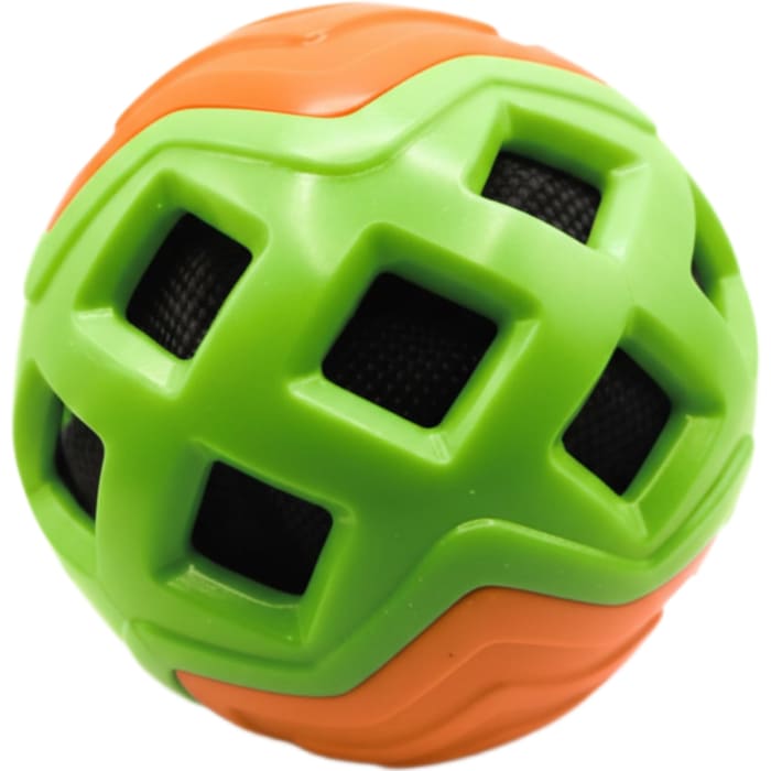 Crinkle Cloth Grid Squeaky Chew Ball Toy for Dog view 3