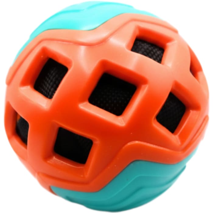 Crinkle Cloth Grid Squeaky Chew Ball Toy for Dog view 2