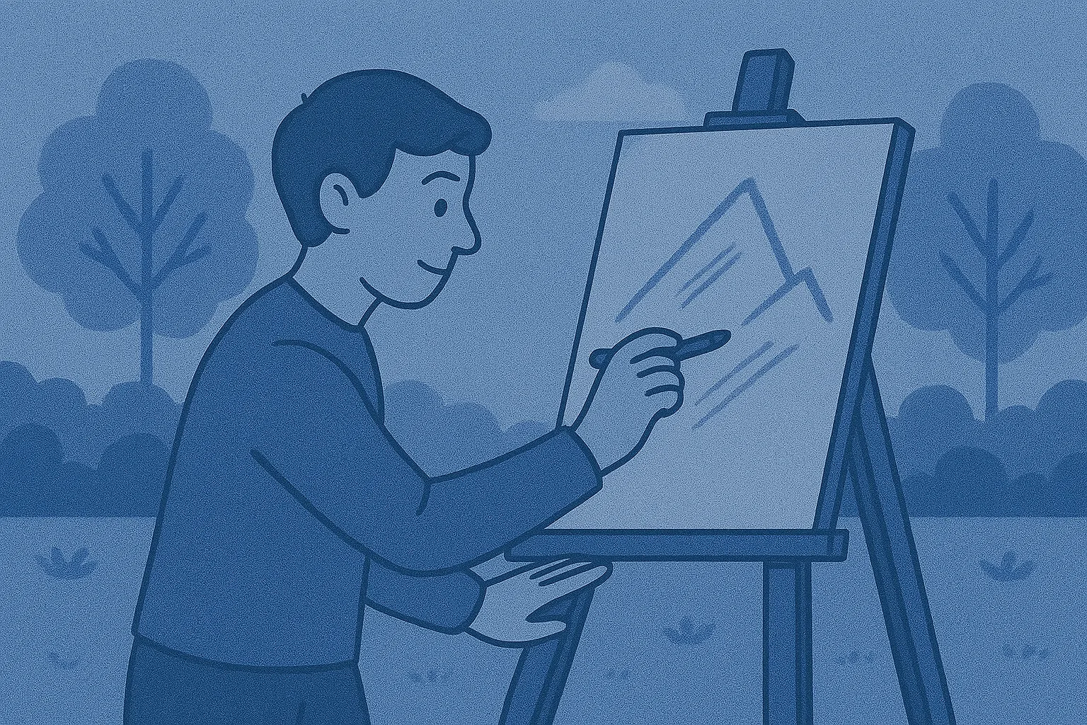 image de personaje pintando