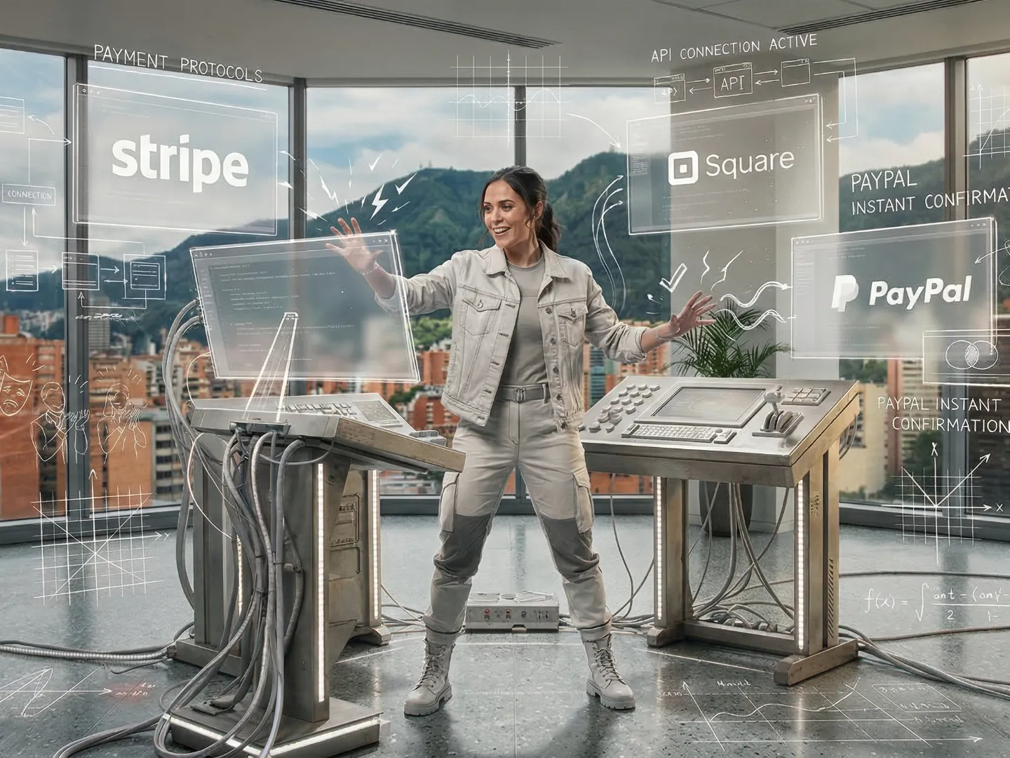 persona de pie mirando los métodos de pago y conectandolos en la plataforma