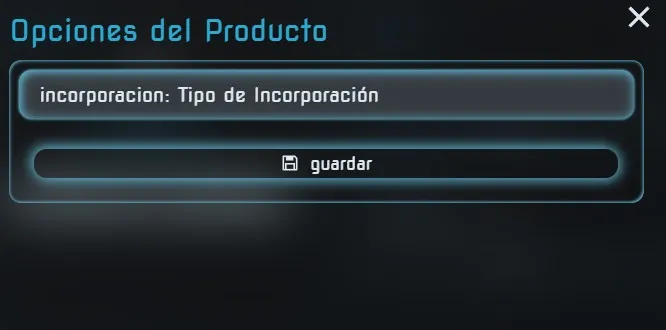 Opciones del producto