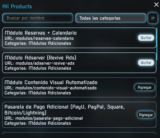 Modal All Products