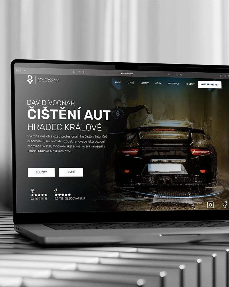 Web pre Čistění áut HK