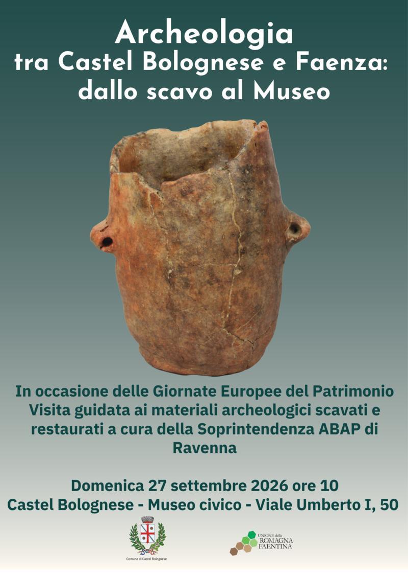 Arte e archeologia al Museo Civico di Castel Bolognese: appuntamento sabato 26 e domenica 27 settembre Arte e archeologia al Museo Civico di Castel Bolognese: appuntamento sabato 26 e domenica 27 settembre