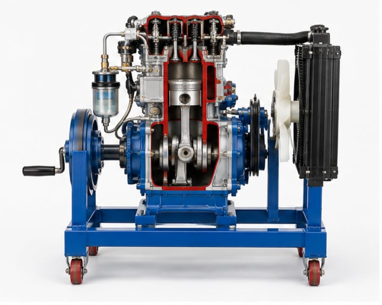 Demonstration Section Working Model of 4 Stroke Diesel Engine