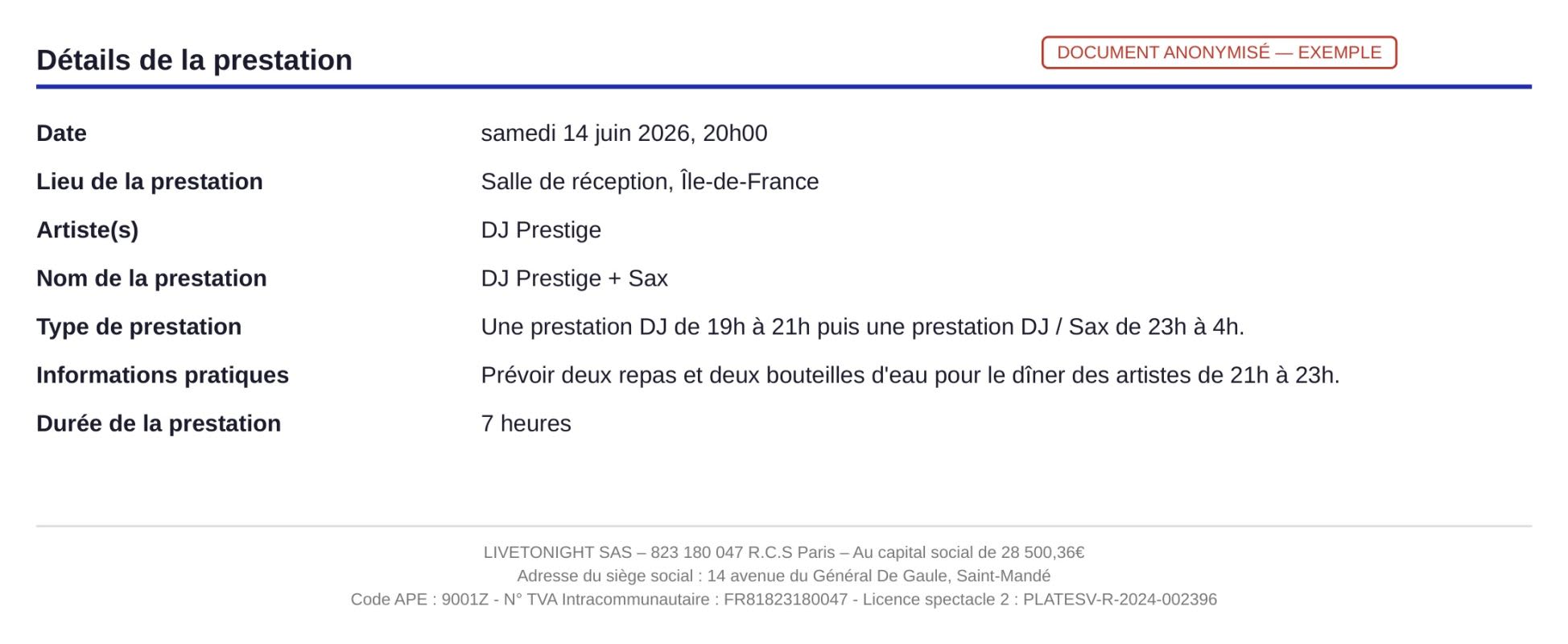 devis détaillé dj mariage page 2