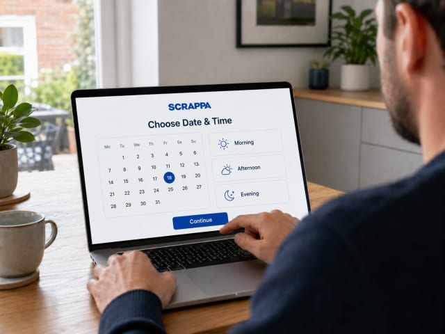 Customer choosing a collection date and time online